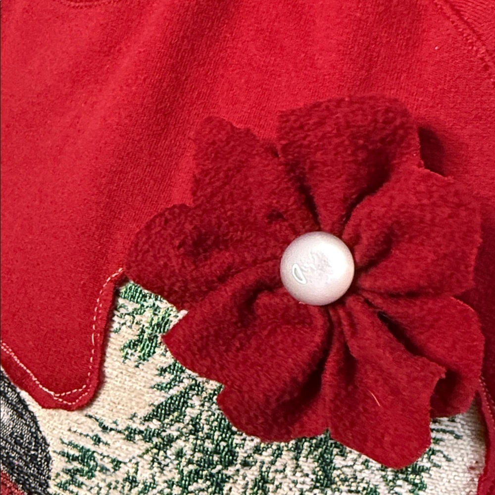 Upcycled Snowman Sweatshirt with Floral Detail - Picture 5 of 12